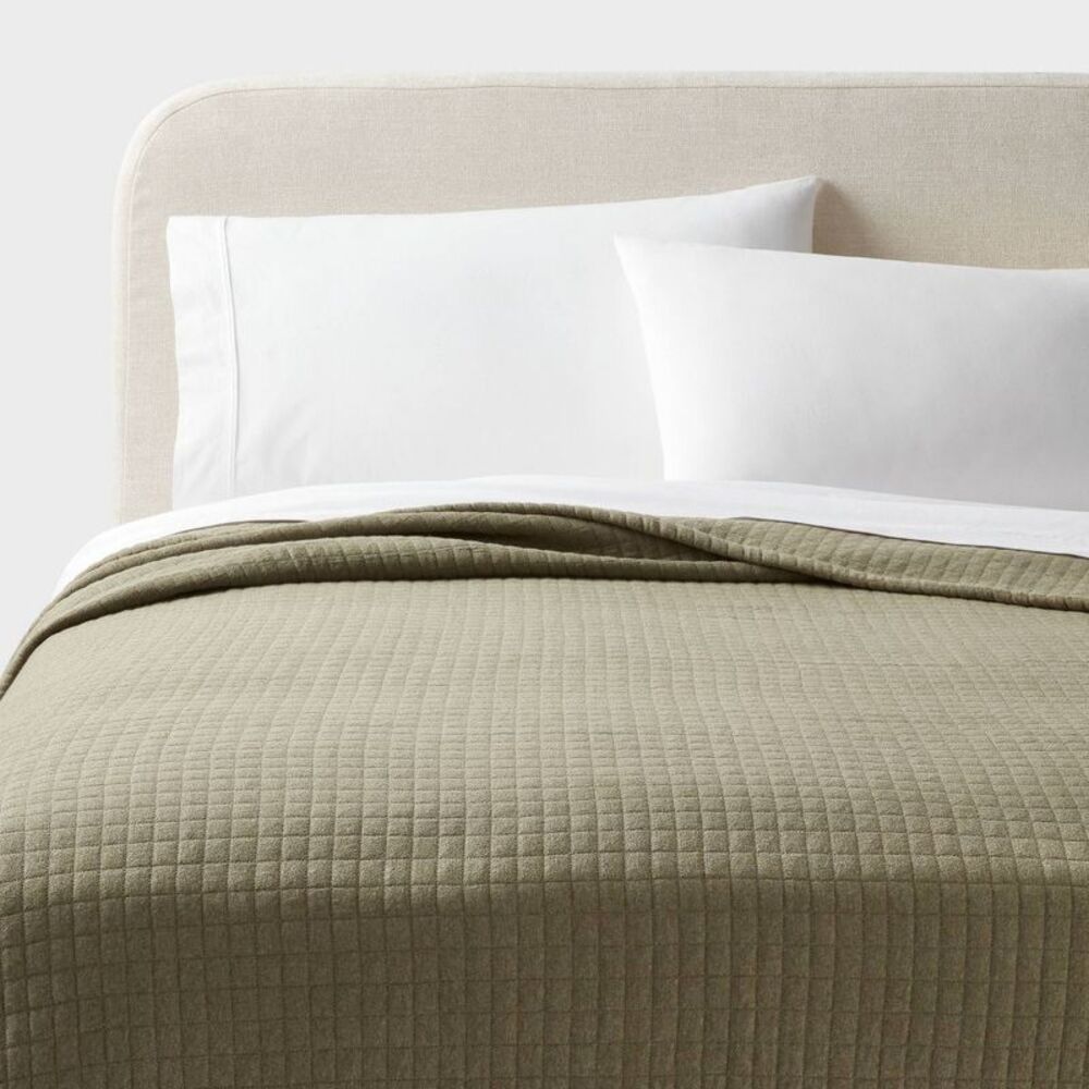 Full/Queen Jersey Quilt - Olive Green Heather